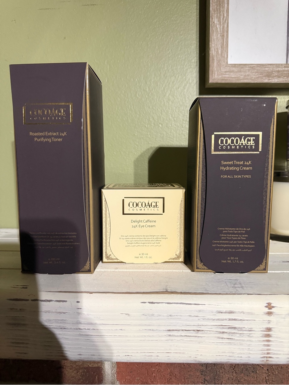 COCOAGE 24K Hydrating Cream & Eye Cream Set in Gold and Deep Plum